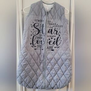 Baby BSTOPPT Quilted Gray Sleep Sak with An Iron On Star Love Print